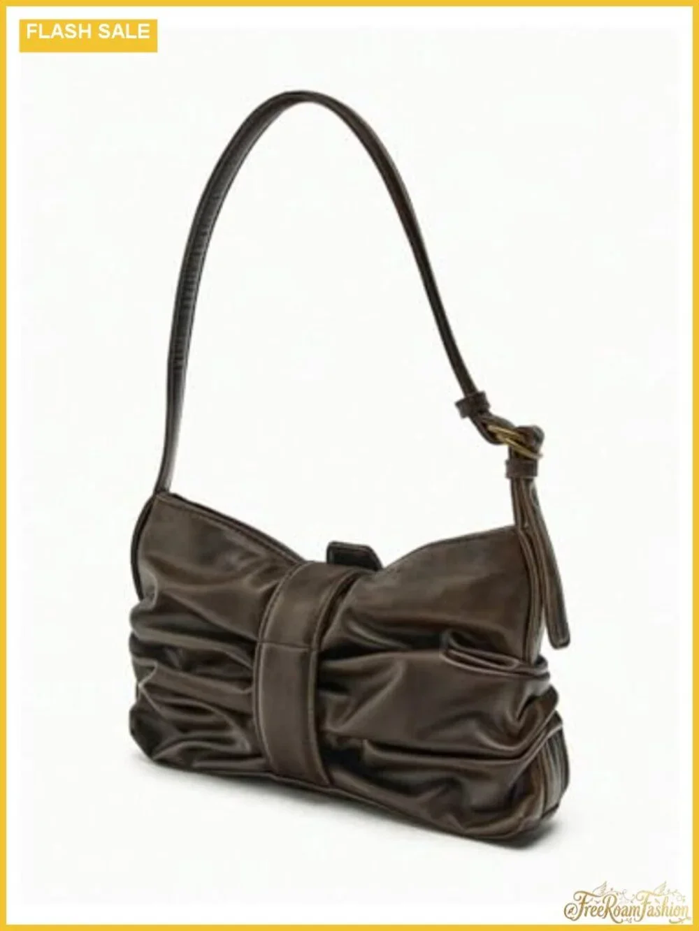 Women's Y2K Ruched Hobo Shoulder Bag Faux Leather